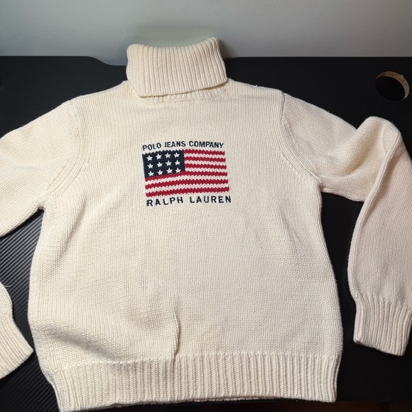 Ralph Lauren Other - 🇺🇸 Youths Vintage Polo Jeans Co. Ralph Lauren Flag Turtleneck USA Flag Sweater L